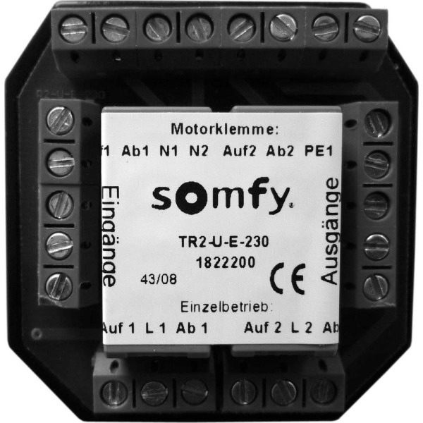 Somfy TR2-U-E-230 Trennrelais UP für zwei Antriebe