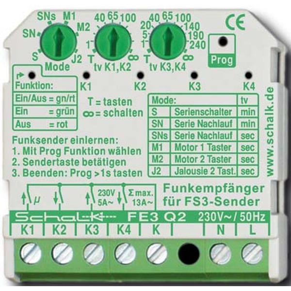 Schalk FE3 Q2 Funk-Empfängerschalter UP 4-Kanal