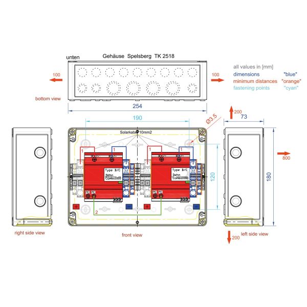 enwitec electronic GAKS100022RXBCPC11DE Generatoranschlusskasten Dehn ÜSS 3 Stück