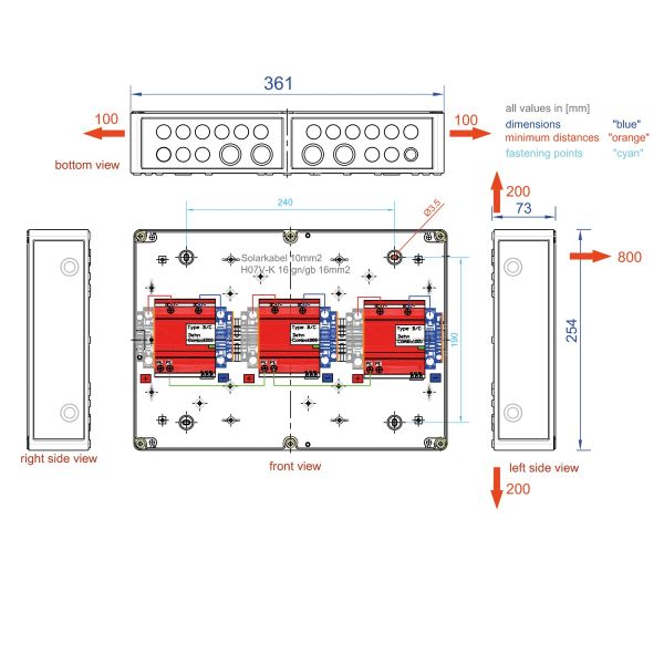 enwitec electronic GAKS100032RXBCPC11DE Generatoranschlusskasten Dehn ÜSS 3 Stück