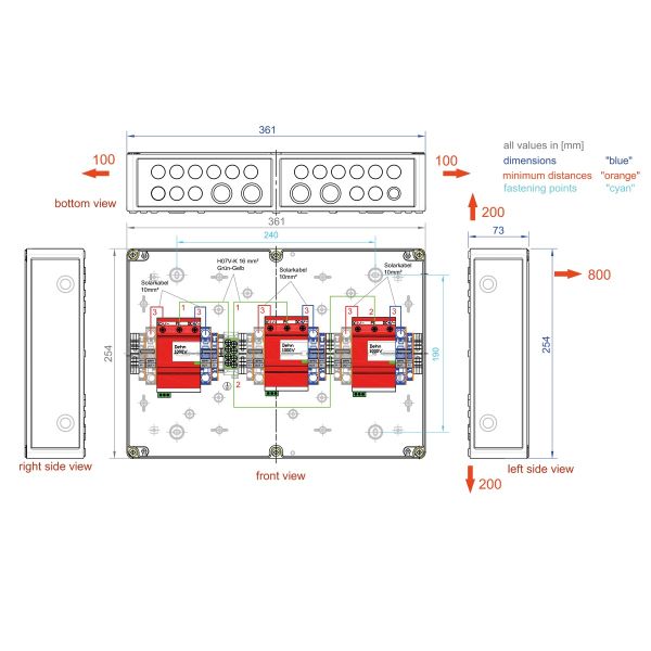 enwitec electronic GAKS100032RXYPC10DEH Generatoranschlusskasten Dehn ÜSS 3 Stück