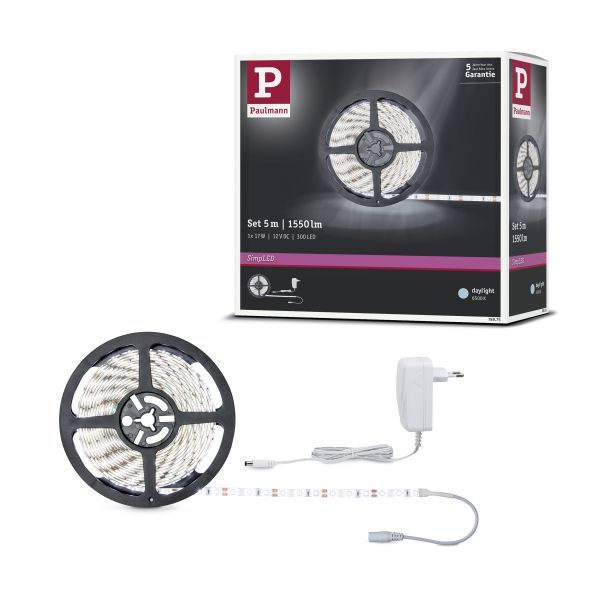 Paulmann 789.75 SimpLED LED Strip Tageslichtweiß Komplettset 5m 17W ...